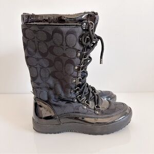 Coach Black Peggey Signature Snow Boots